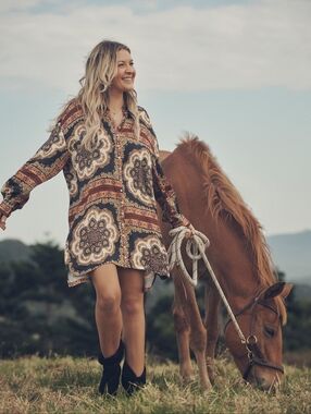 Spell And The Gypsy Elle Ferguson X Babyanything Paisley Shirt Dress